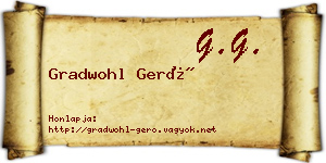 Gradwohl Gerő névjegykártya